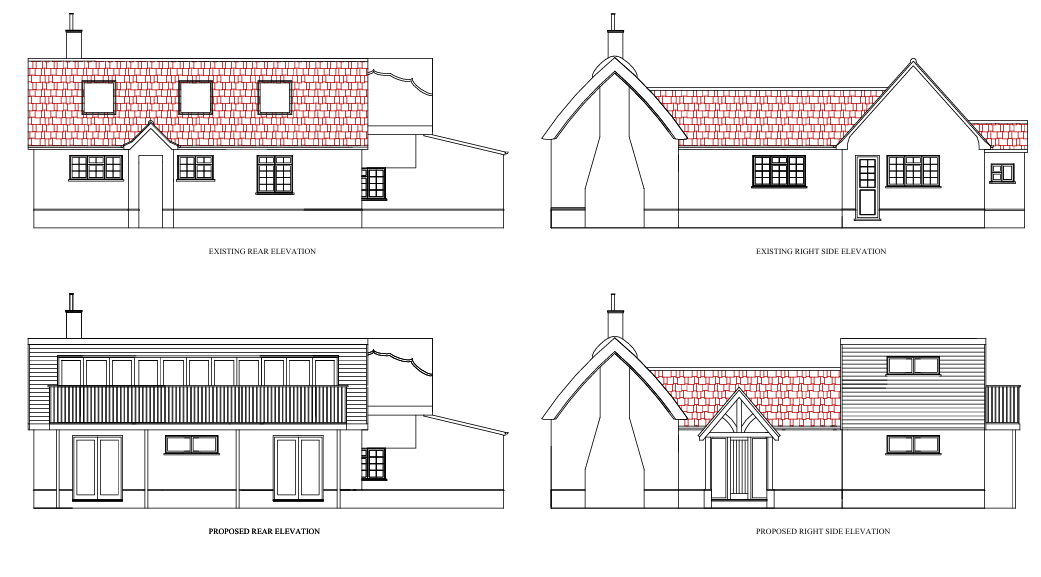 Side development to a listed property, North Norfolk — elevations by TM Designs