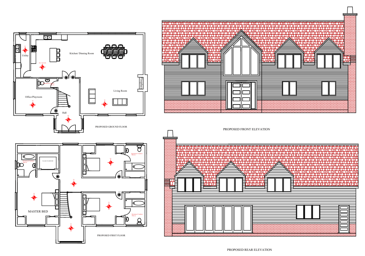 New build dwelling, Leeds — floor plans and elevations by TM Designs